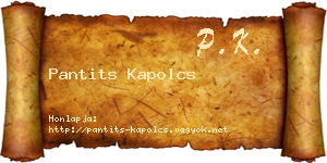 Pantits Kapolcs névjegykártya